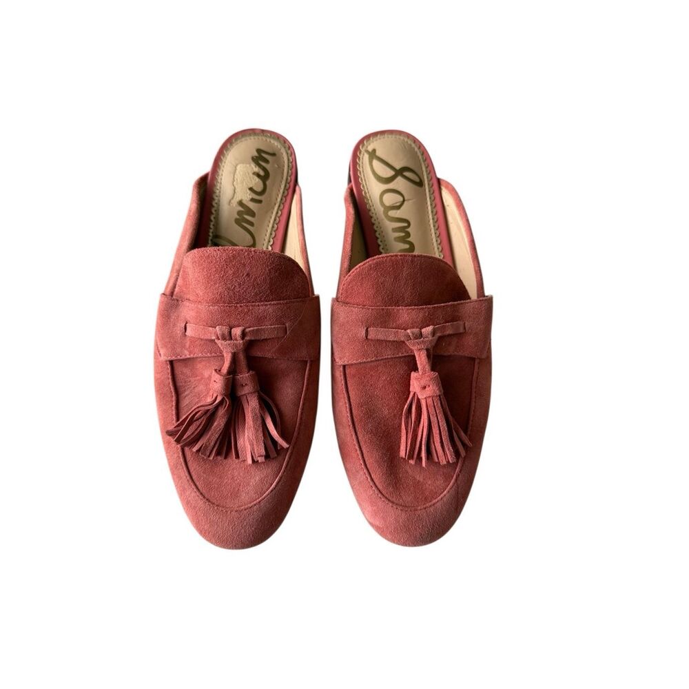 Sam Edelman Womens Pink Suede Leather Tassel Slip-on Mule Clog Size 8